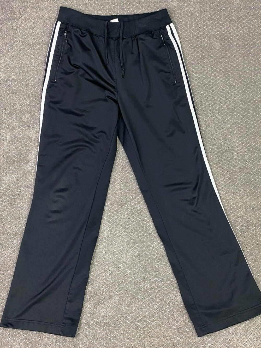 Vintage Y2K Adidas Track Pants Mens Medium Black White Climalite Tricot Gym